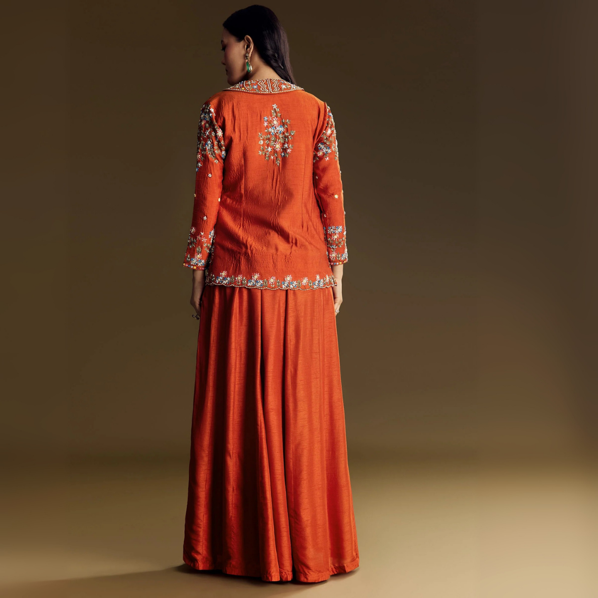 Elegant Indo-Western 3-Piece Combo | Jacket, Shrug, or Dupatta | IW-11