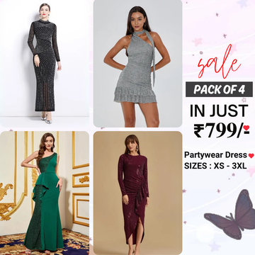 4-Piece Women’s Party Dress Combo Glam Up Every Occasion | PD-06