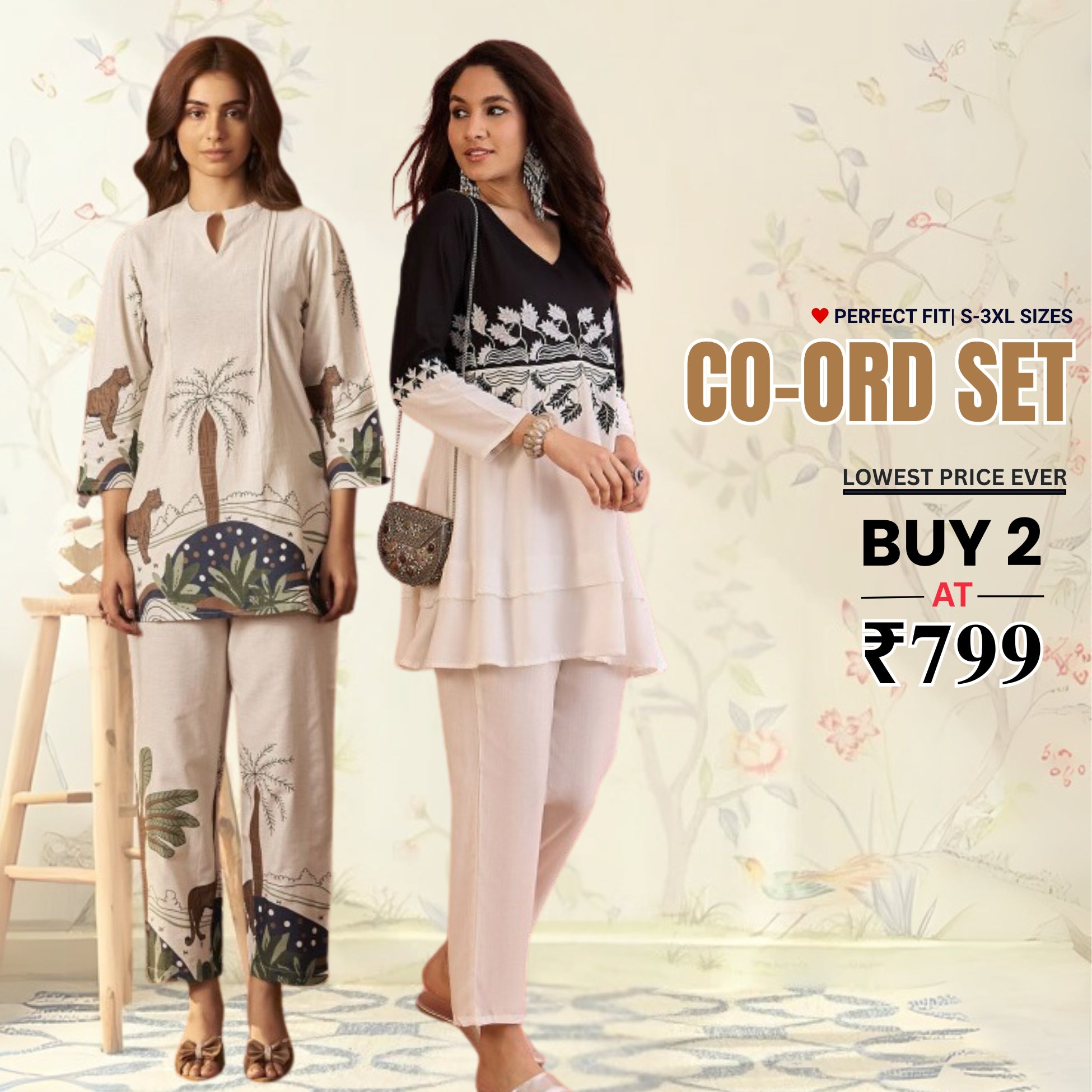 Women’s Co-ord Sets Pack of 2 – Latest Fashion Co-ord Sets on Sale Today | COS-06