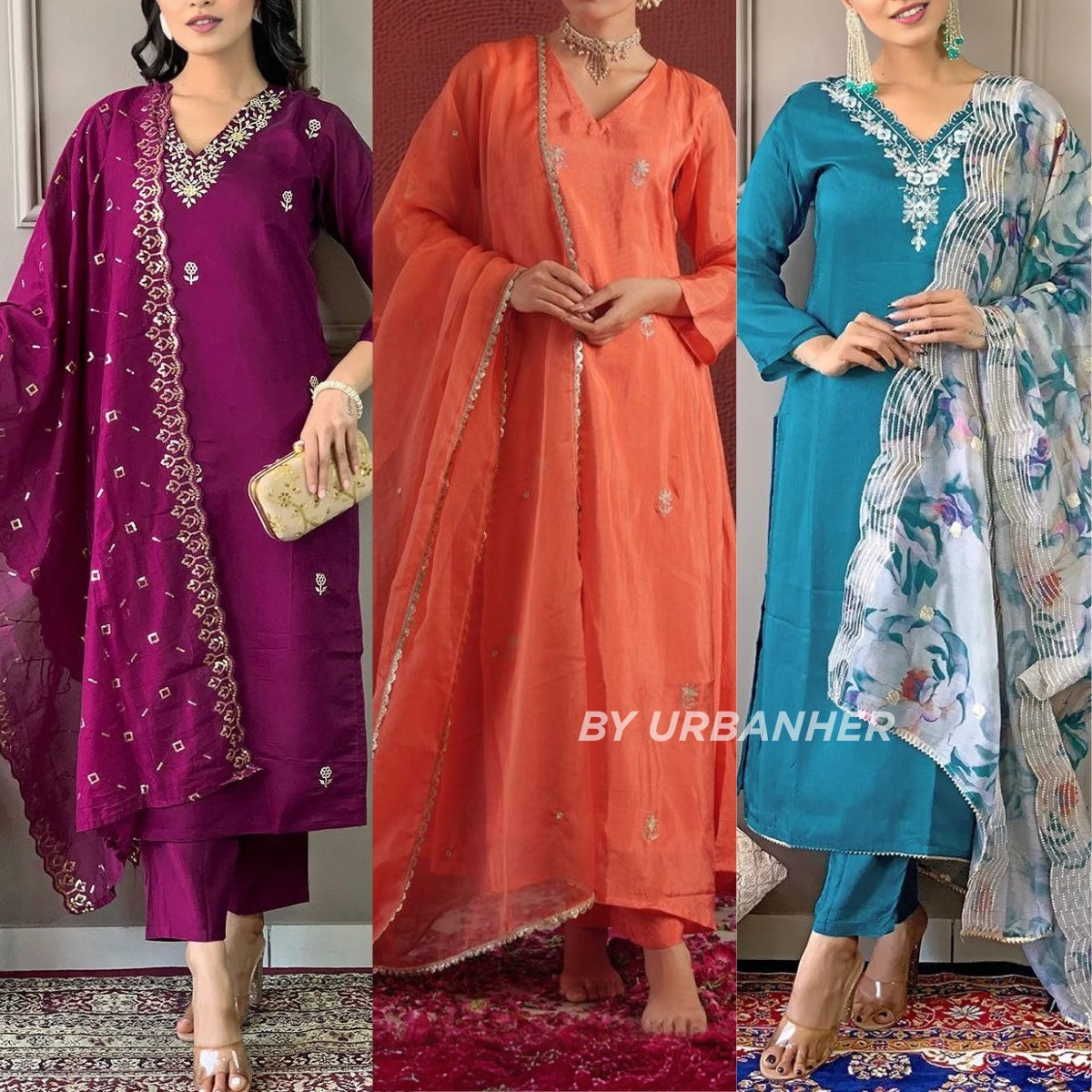 Elegant 3-Piece Women Kurti Set with Dupatta Combo Pack – Stylish, Comfortable & Versatile Ethnic Wear | KS-06
