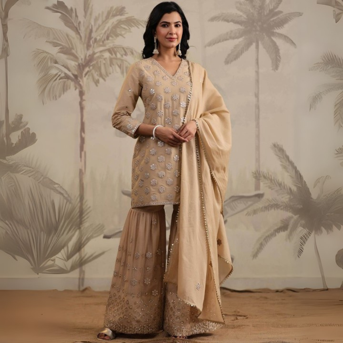 3-Piece Cotton Sharara Set with Dupatta for Women – Soft, Comfortable & Stylish Combo Pack | SD-13