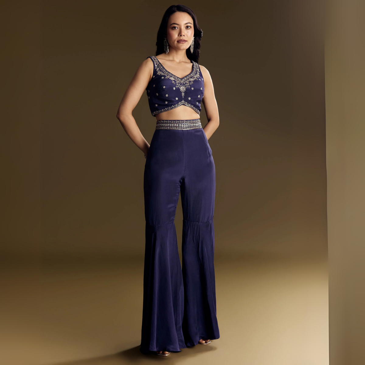 Elegant Indo-Western 3-Piece Combo | Jacket, Shrug, or Dupatta | IW-12