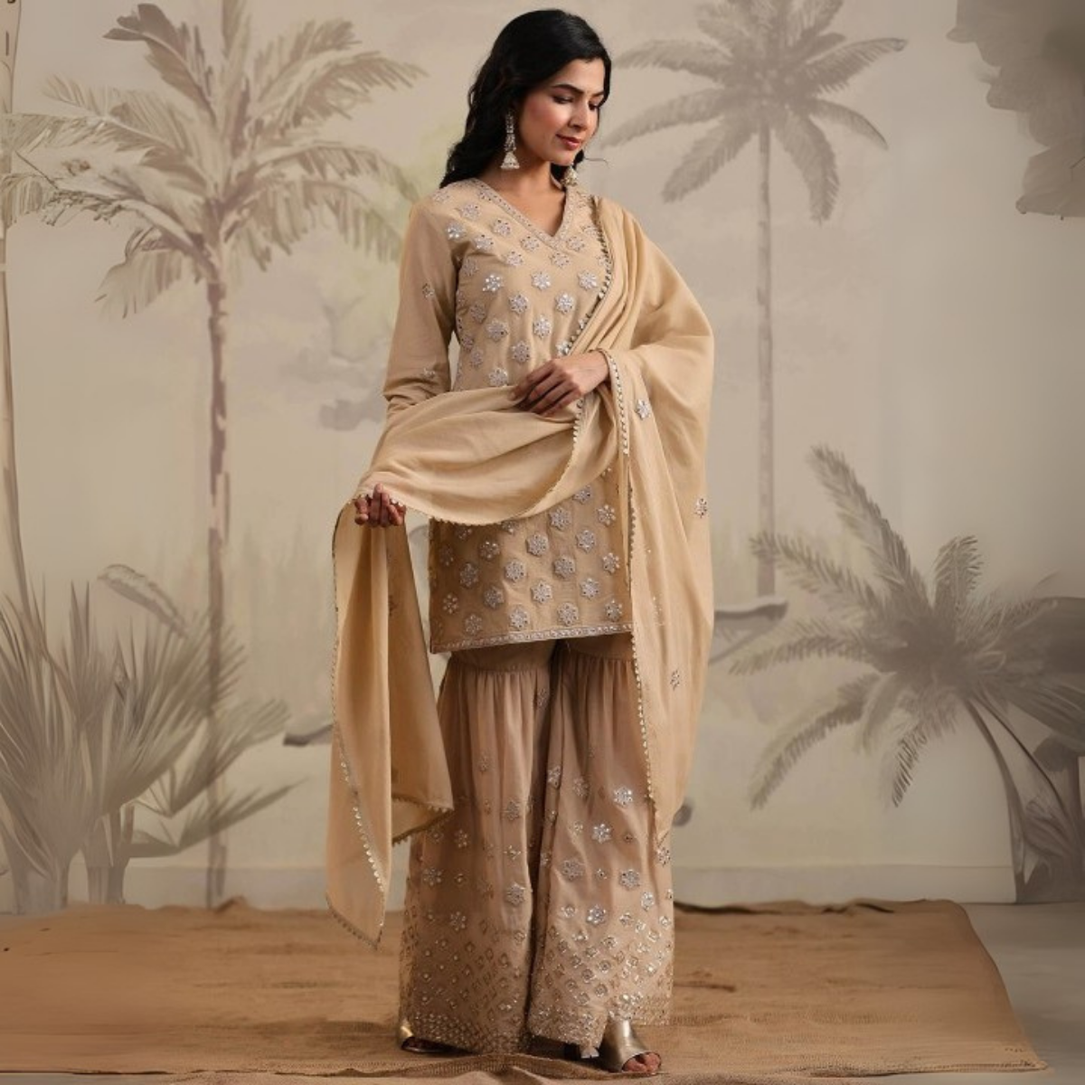 3-Piece Cotton Sharara Set with Dupatta for Women – Soft, Comfortable & Stylish Combo Pack | SD-13