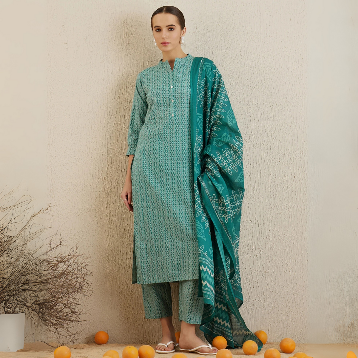 Designer Women’s 3 Piece Kurta Set for Casual & Festive Wear | FW-08