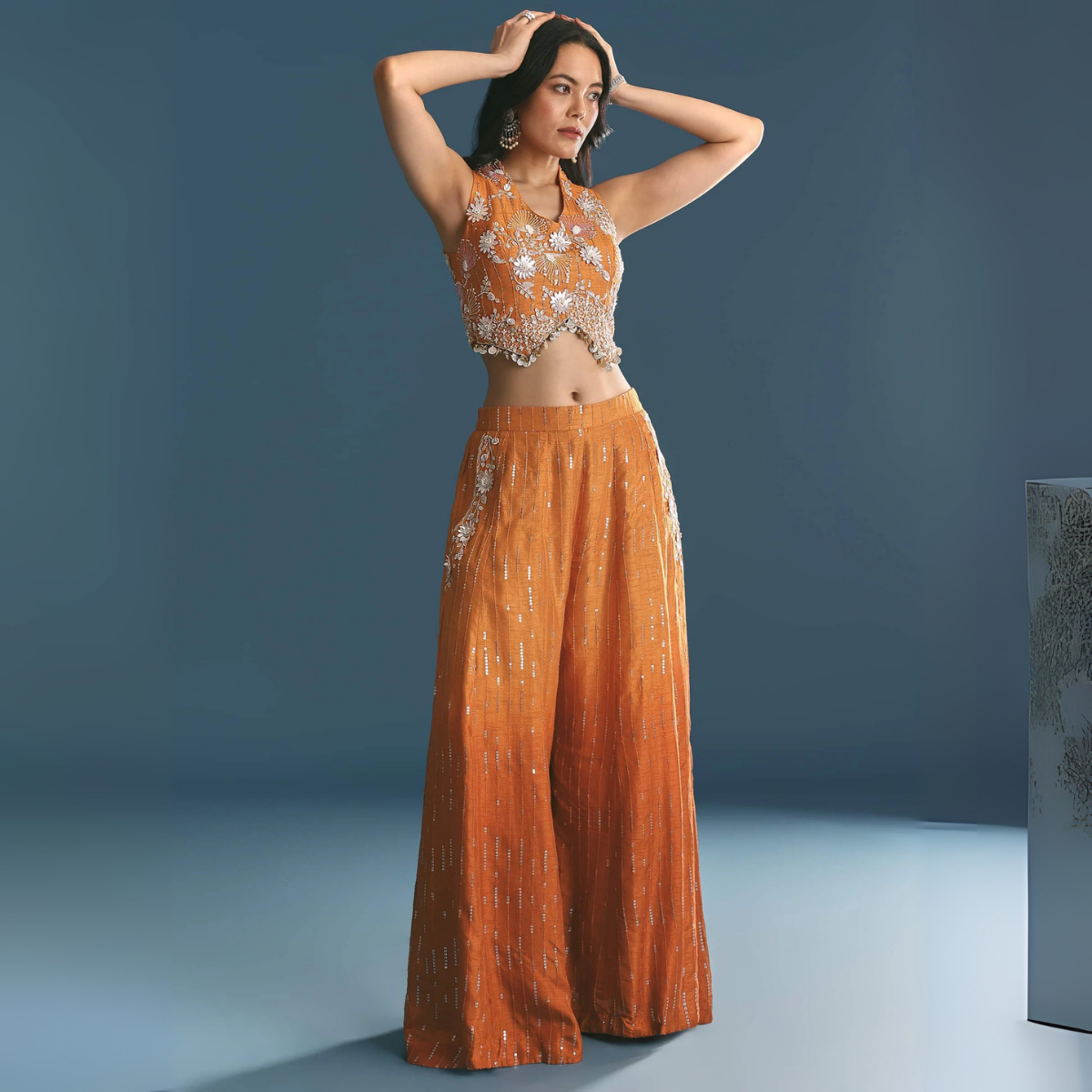 Elegant Indo-Western 3-Piece Combo | Jacket, Shrug, or Dupatta | IW-10