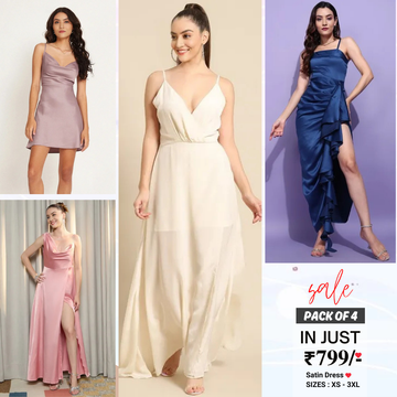 4 Combo Women’s Satin Dress Luxe Looks for Every Occasion | SD-07