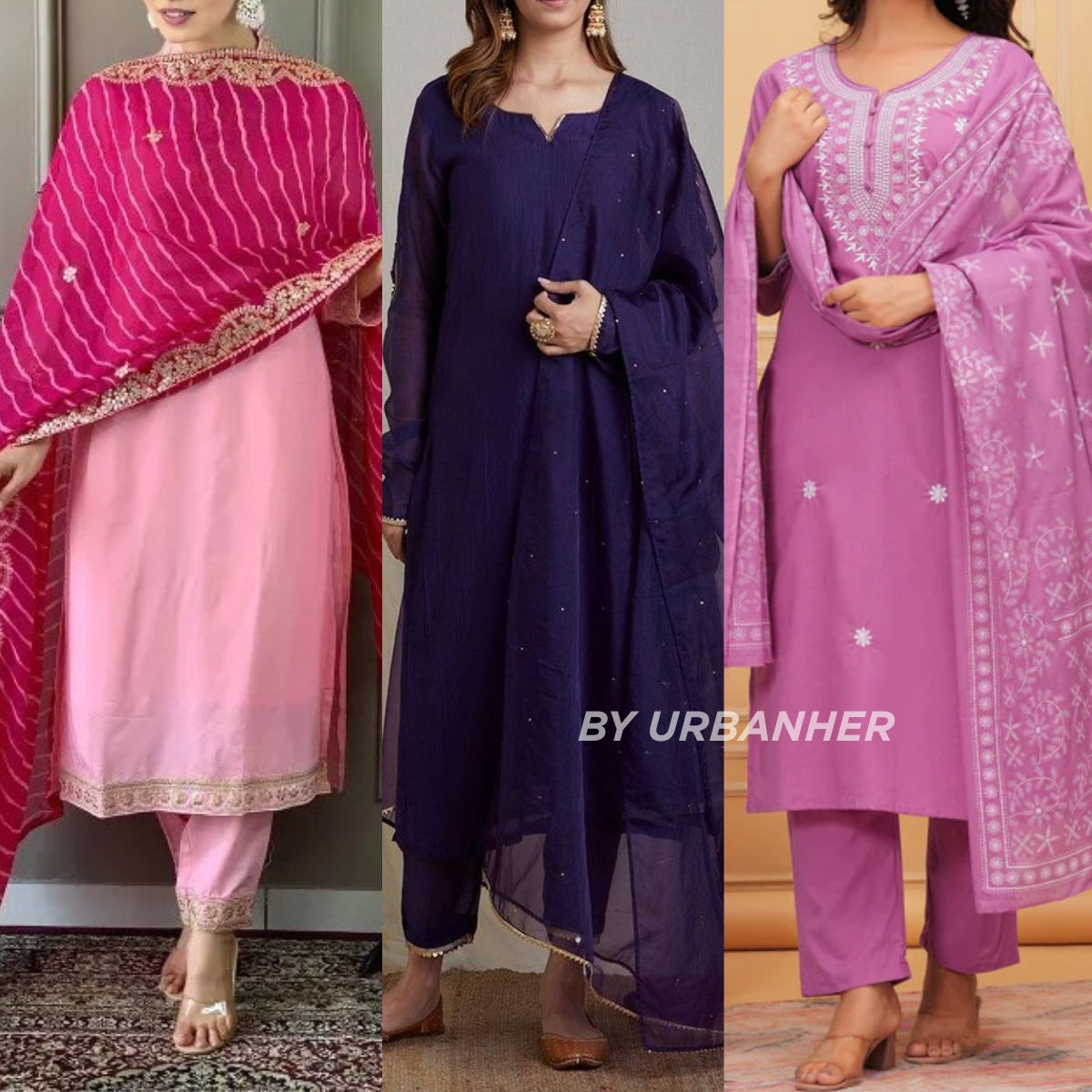 Elegant 3-Piece Women Kurti Set with Dupatta Combo Pack – Stylish, Comfortable & Versatile Ethnic Wear | KS-07