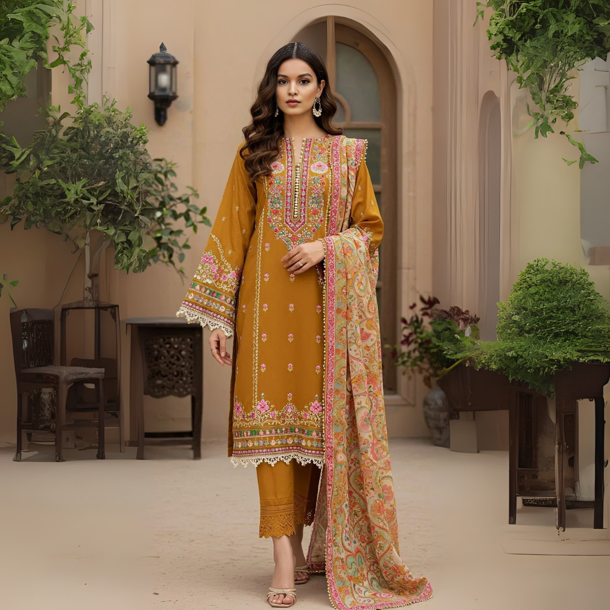 Designer Women’s 3 Piece Kurta Set for Casual & Festive Wear | FW-01