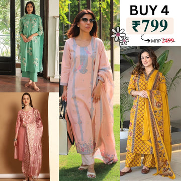 Pack of 4 Cotton Kurtis – Perfect for Every Occasion, Stylish and Comfortable! | COK-07