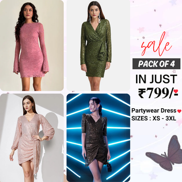 4-Piece Women’s Party Dress Combo Glam Up Every Occasion | PD-07