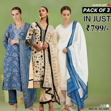 Designer Women’s 3 Piece Kurta Set for Casual & Festive Wear | FW-07