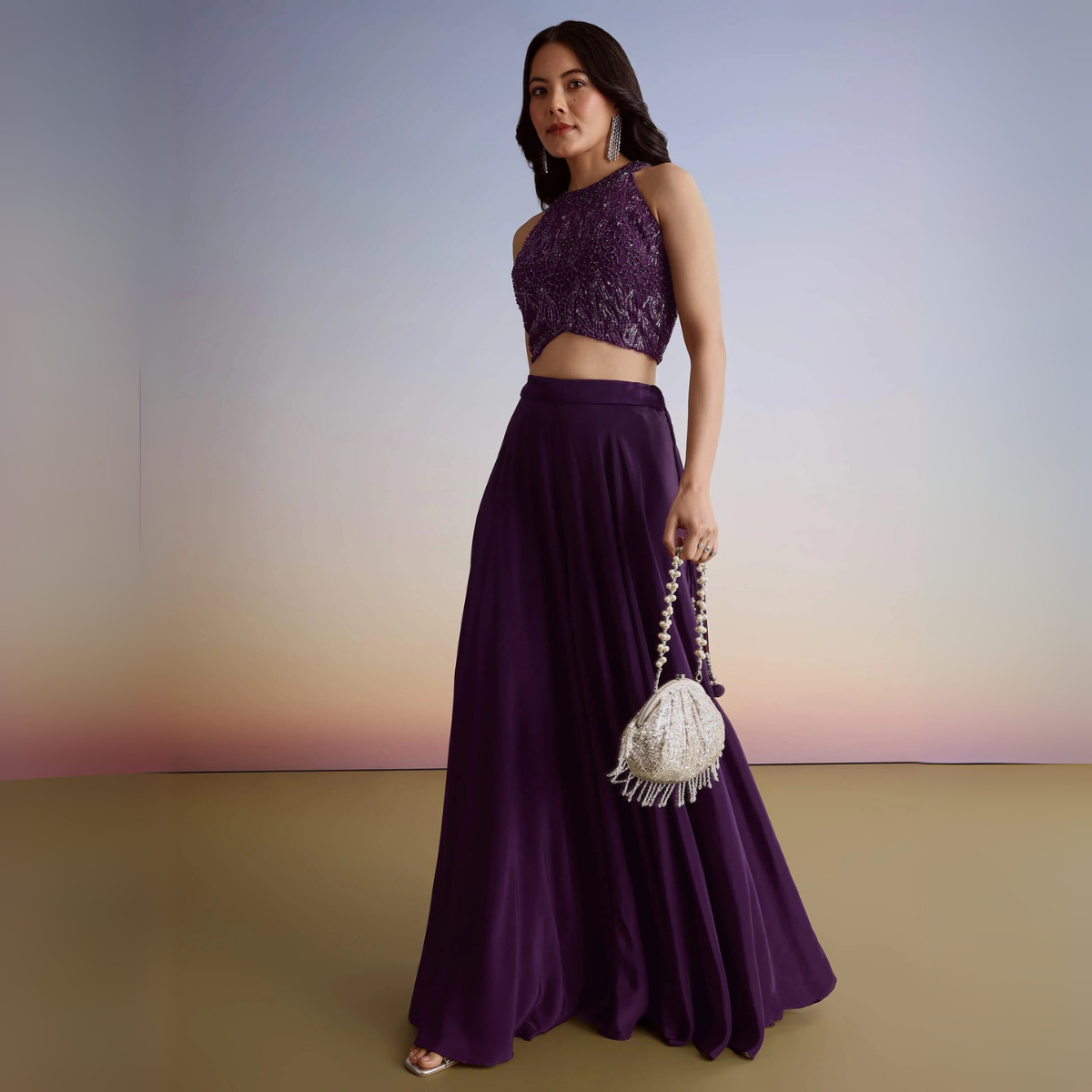 Elegant Indo-Western 3-Piece Combo | Jacket, Shrug, or Dupatta | IW-10