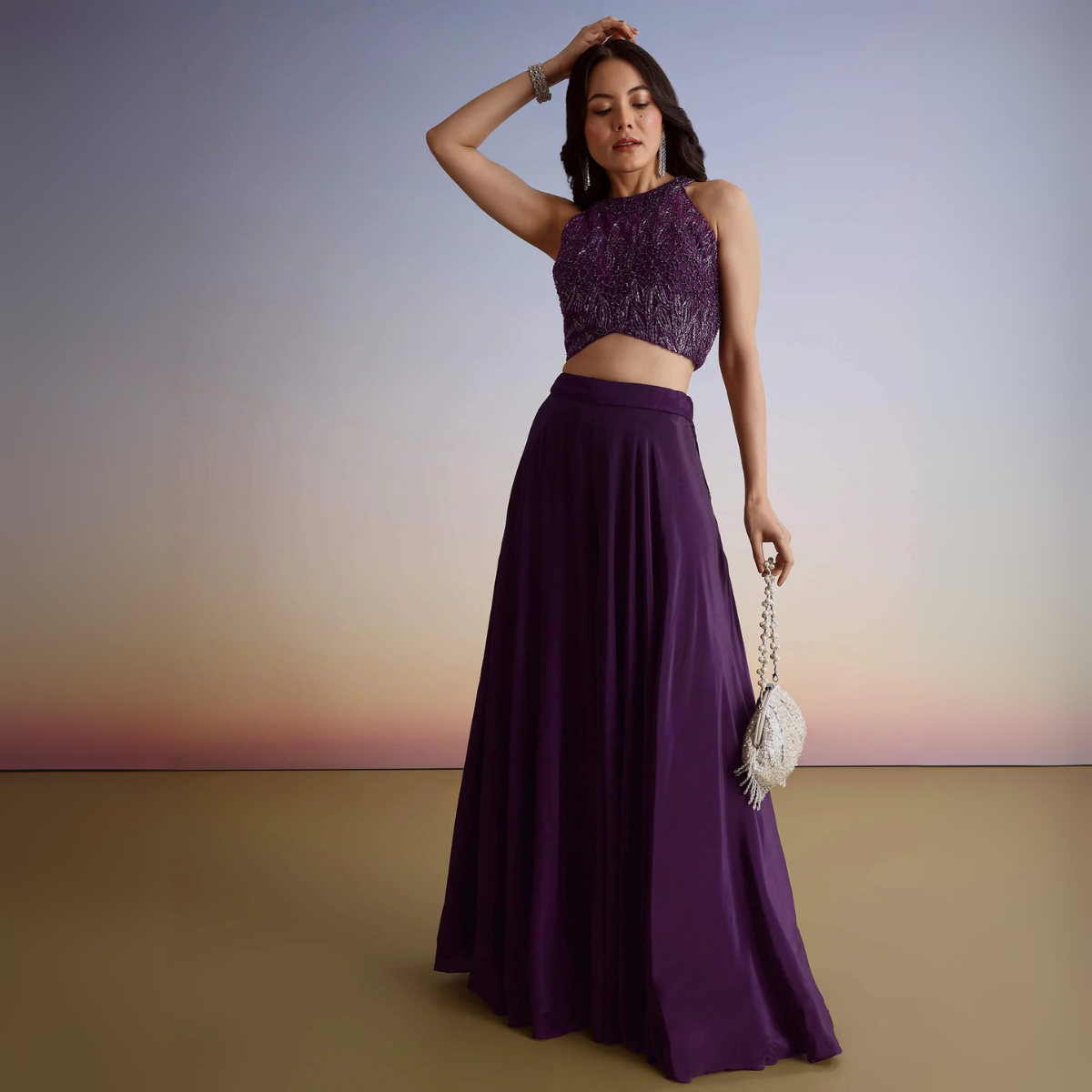 Elegant Indo-Western 3-Piece Combo | Jacket, Shrug, or Dupatta | IW-10