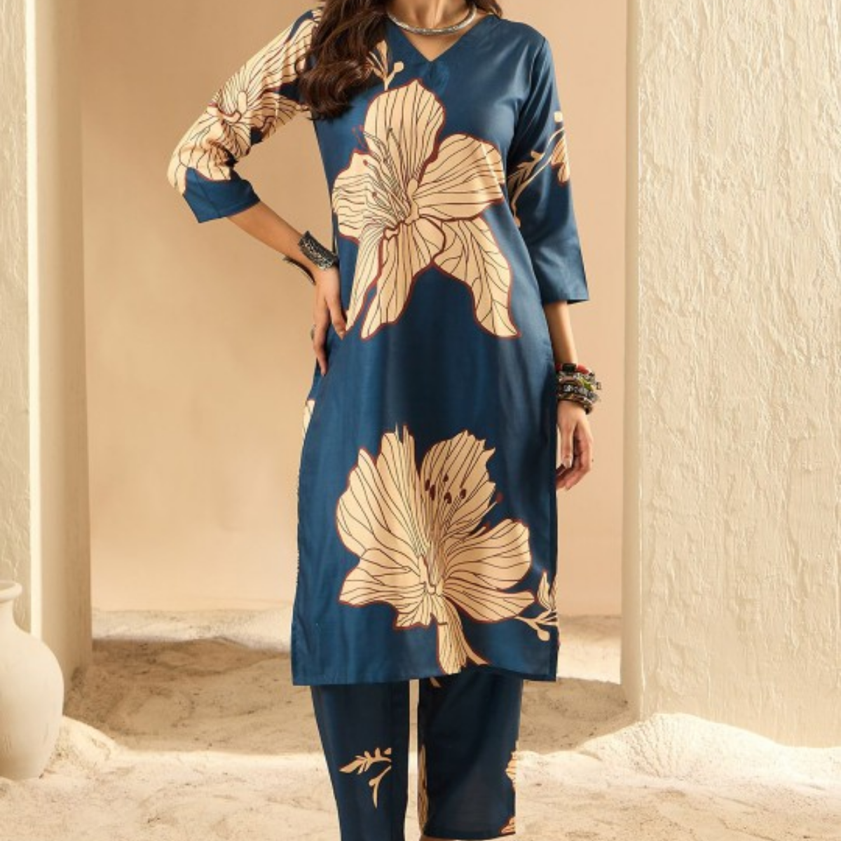 Pack of 3 Kurti Palazzo sets|soft, breathable & ideal for all-day wear | KP-08