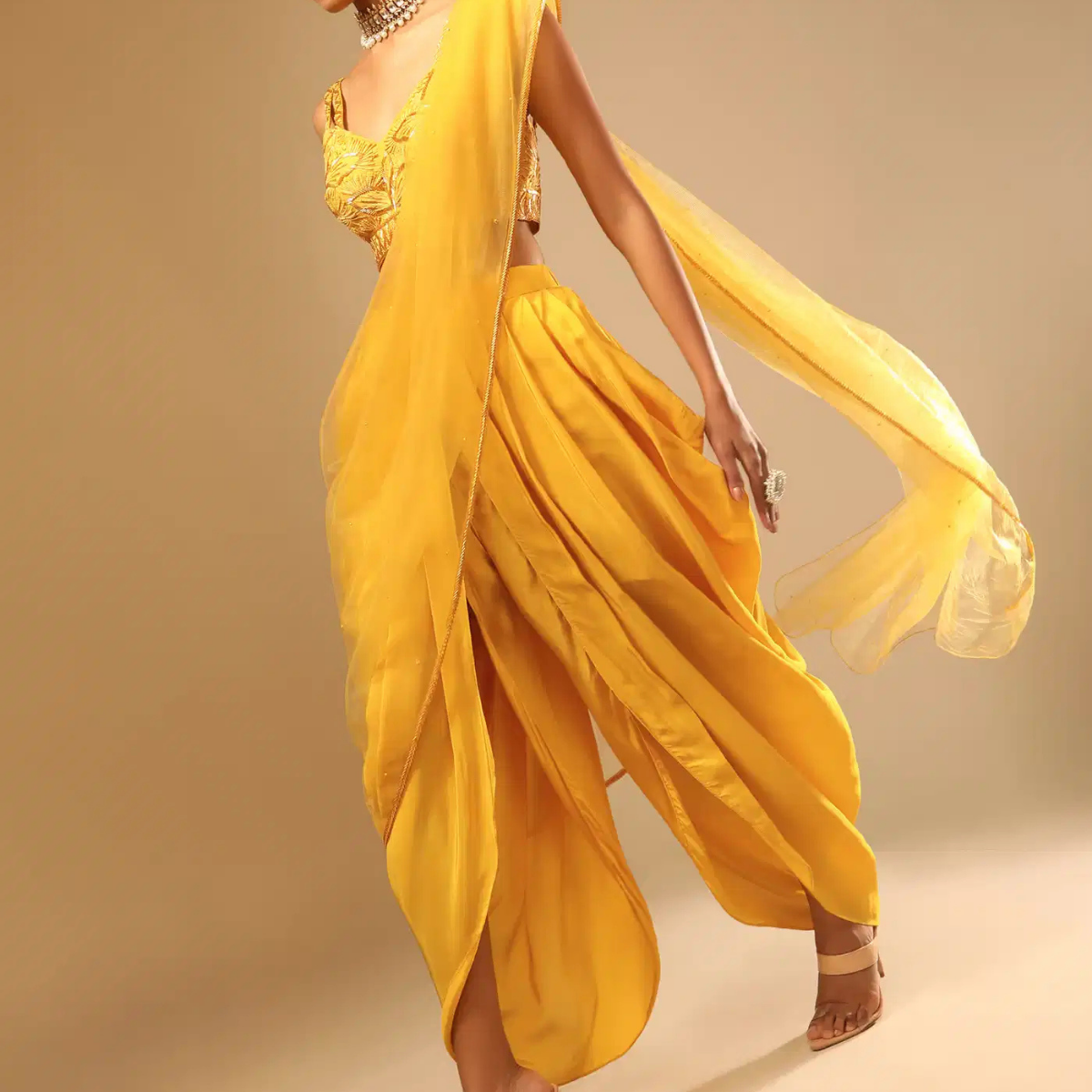 Elegant Indo-Western 3-Piece Combo | Jacket, Shrug, or Dupatta | IW-07