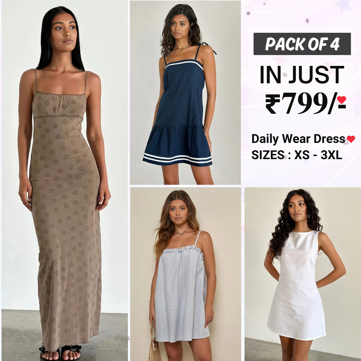 4 Women’s Daily Wear Dress Collection Your Daily Style Solution | DD-08