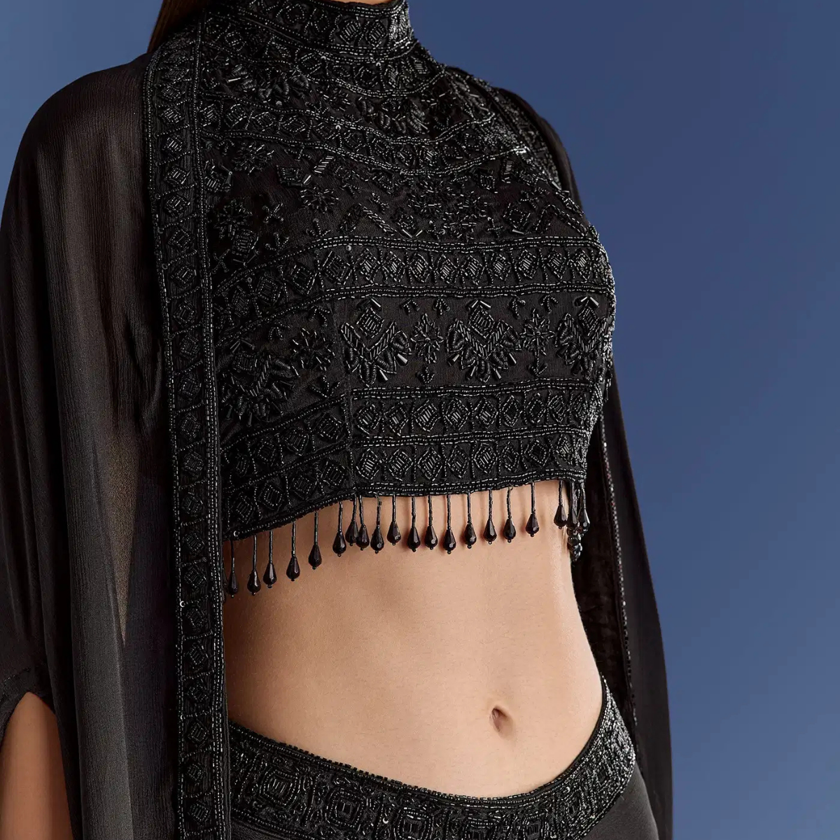 Elegant Indo-Western 3-Piece Combo | Jacket, Shrug, or Dupatta | IW-09