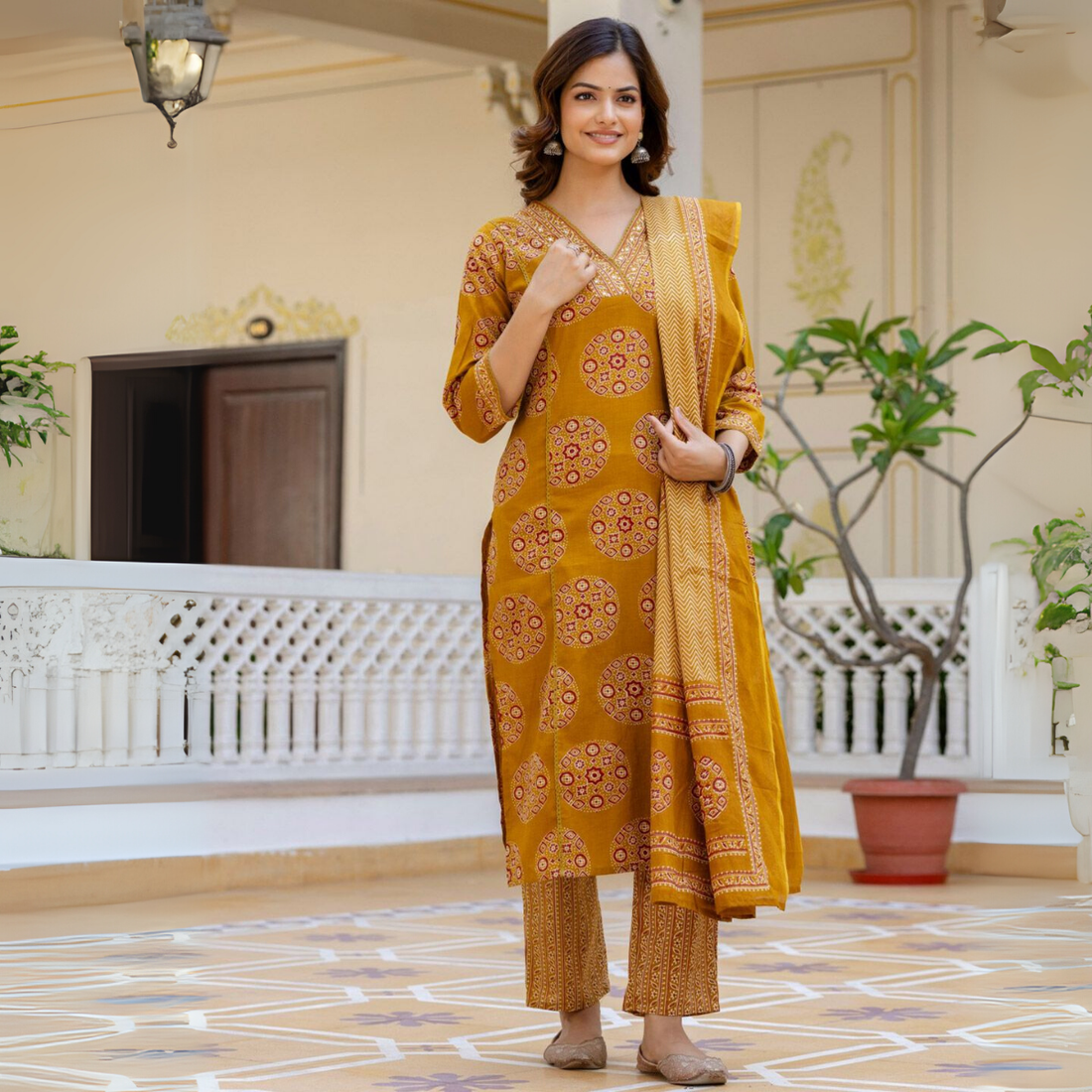 Designer Women’s 3 Piece Kurta Set for Casual & Festive Wear | FW-08