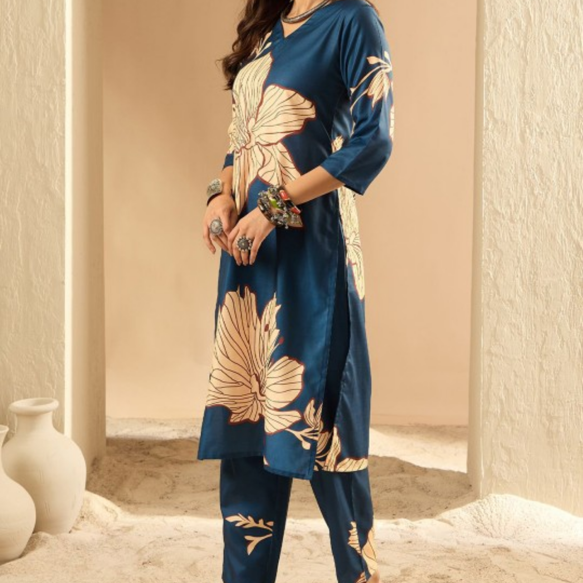 Pack of 3 Kurti Palazzo sets|soft, breathable & ideal for all-day wear | KP-08