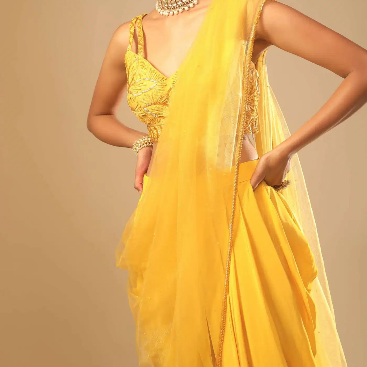 Elegant Indo-Western 3-Piece Combo | Jacket, Shrug, or Dupatta | IW-07