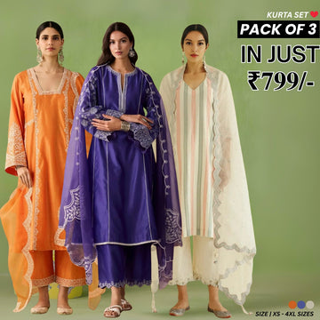 Designer Women’s 3 Piece Kurta Set for Casual & Festive Wear | FW-09
