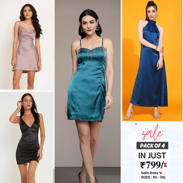 4 Combo Women’s Satin Dress Luxe Looks for Every Occasion | SD-09