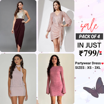 4-Piece Women’s Party Dress Combo Glam Up Every Occasion | PD-09