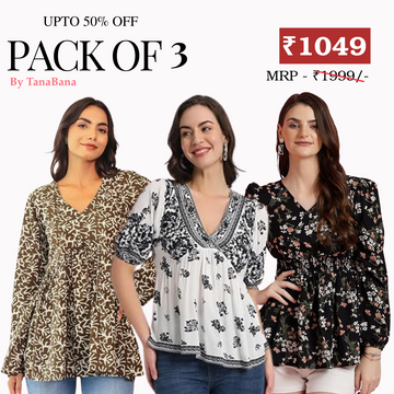 3 Floral Kurtis in one perfect combo | soft, classic, and effortlessly stylish | SC- 07